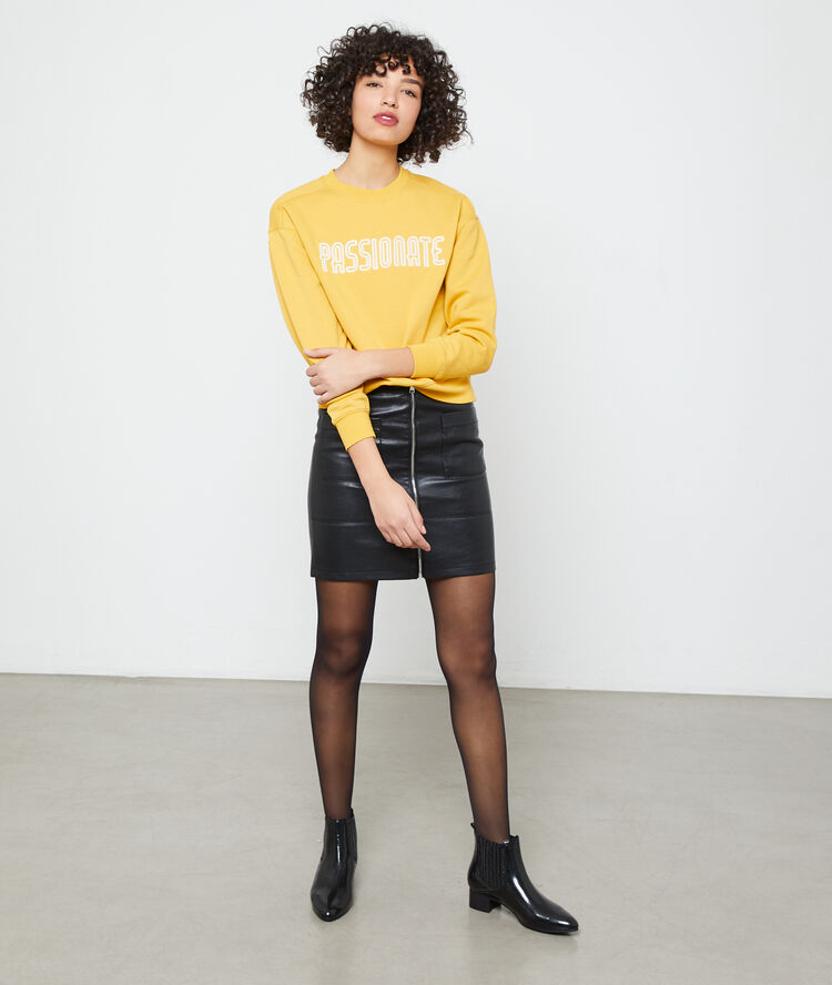 Sweat brodé "passionate" miel.