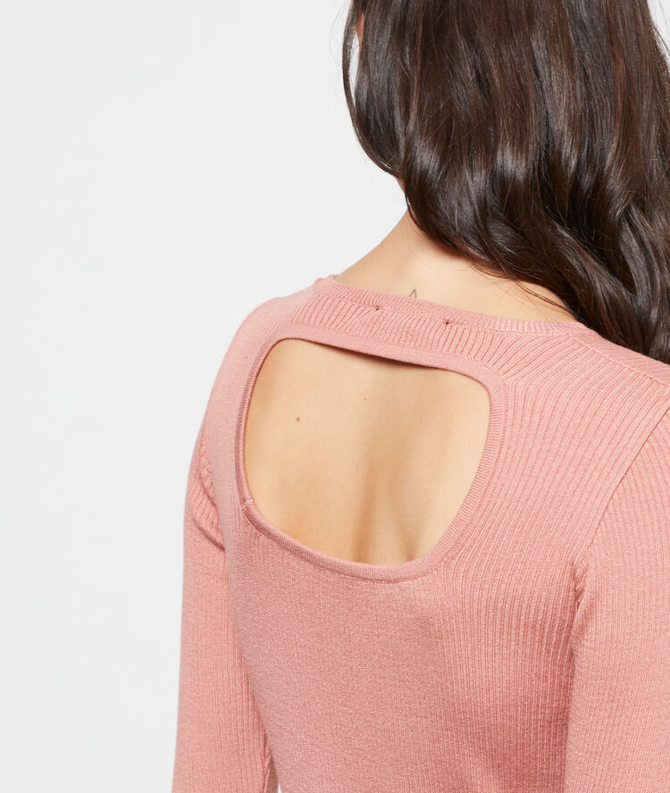 Robe pull dos ouvert bois de rose.