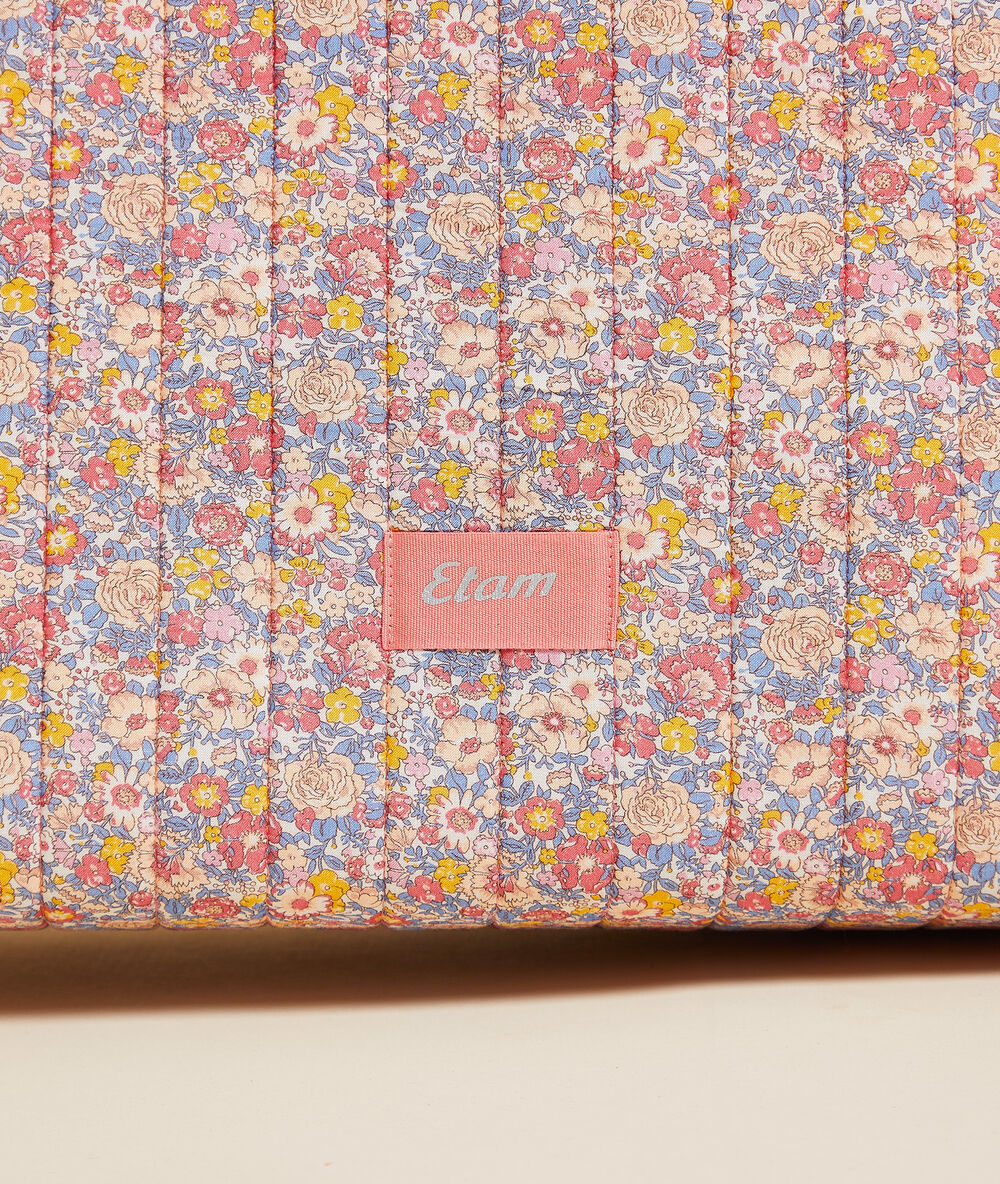 Cabas made with liberty fabric corail.