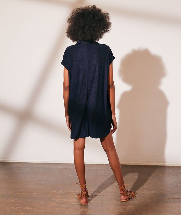 Robe chemise en velours éponge Robe chemise en velours éponge