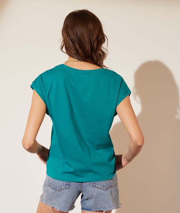 T-shirt col V manches tressées T-shirt col V manches tressées
