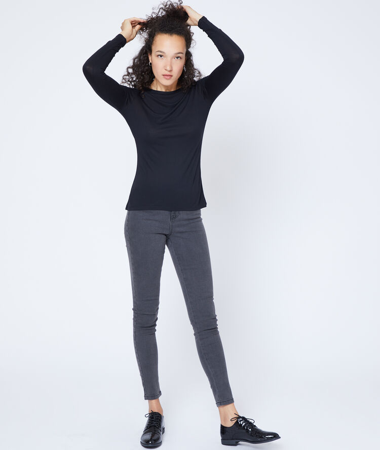 T-shirt en viscose noir.