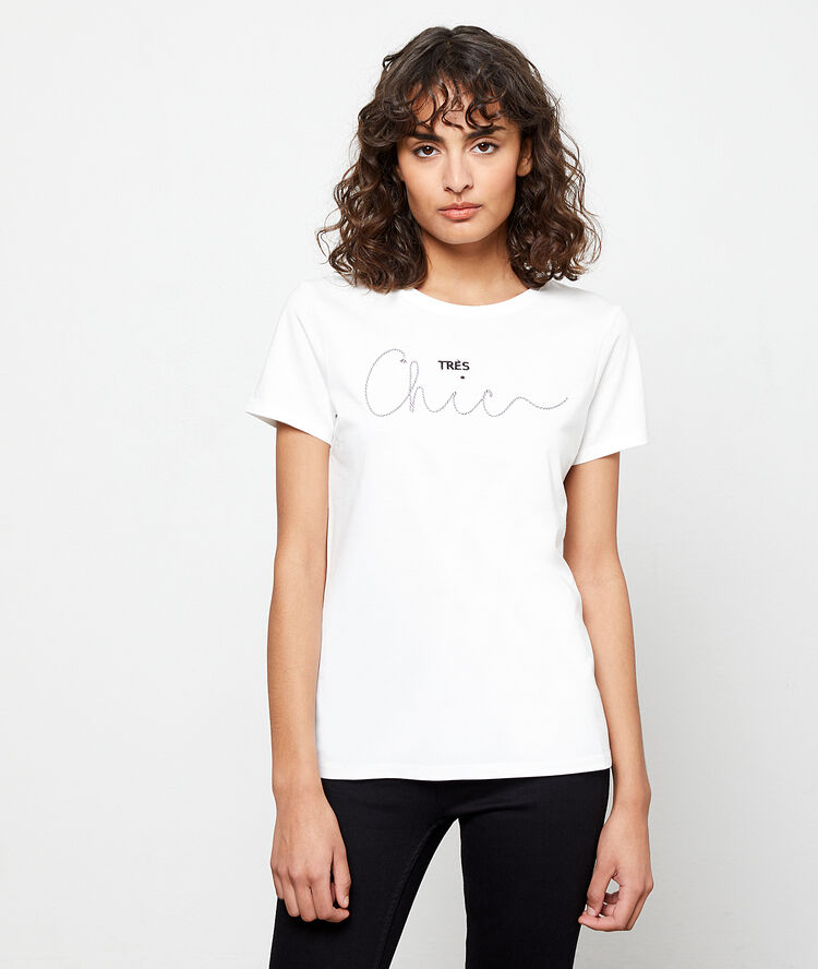 T-shirt "très chic" ecru.