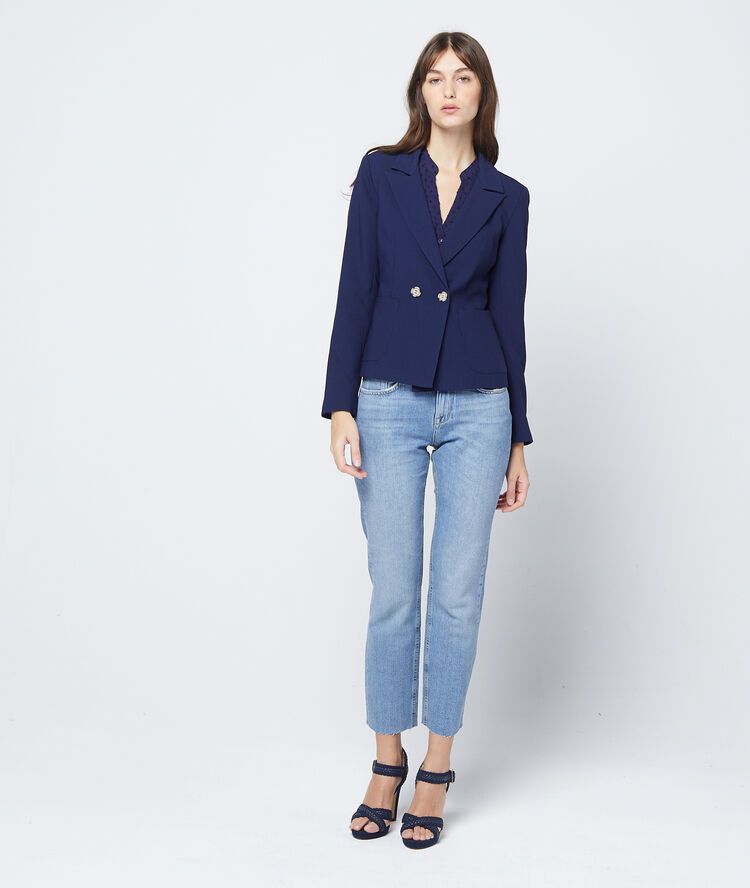 Veste de tailleur marine.