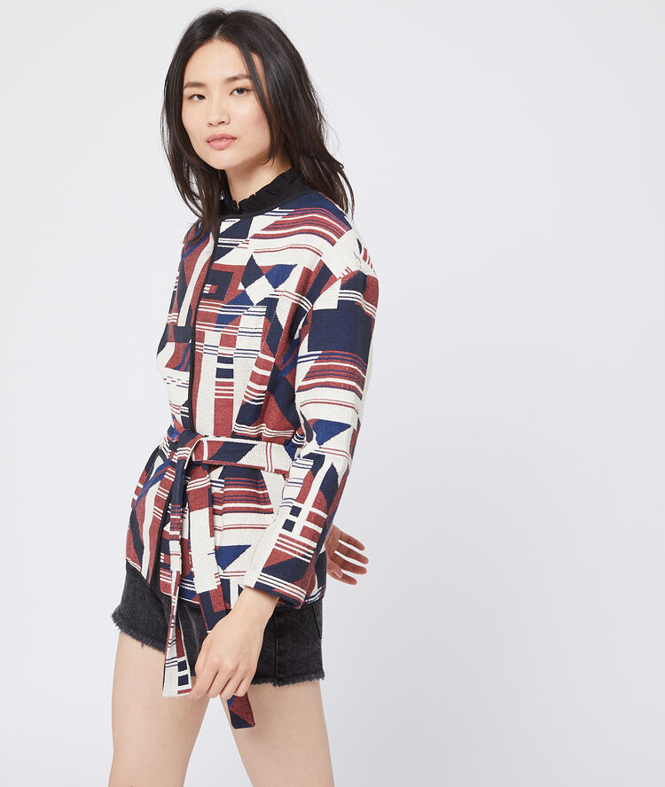 Veste à imprimé jacquard cobalt.