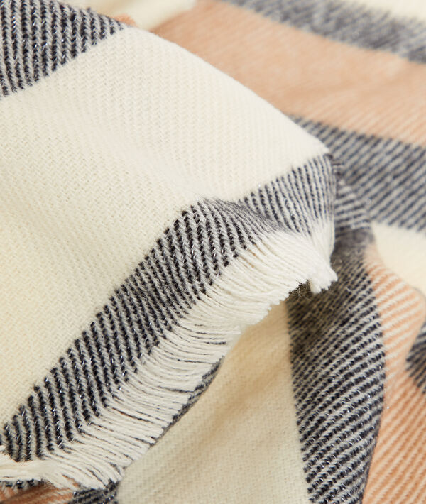 Plaid rayé sable.