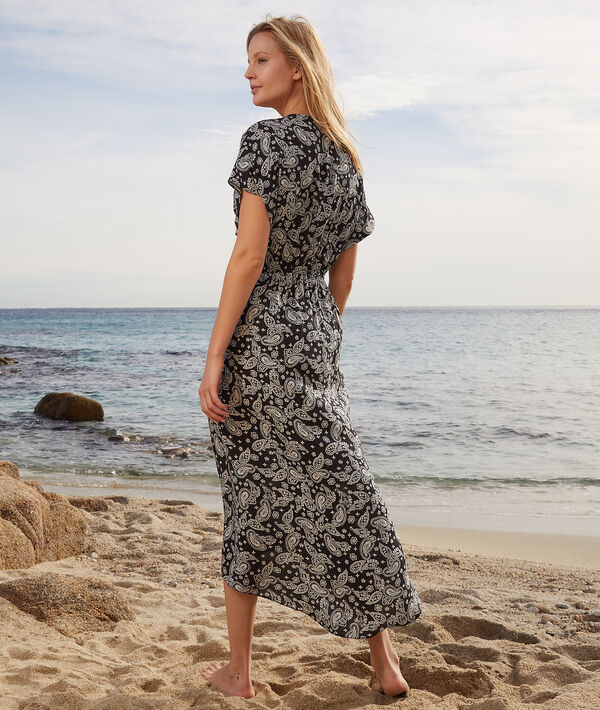 Robe longue décolleté noué imprimée Robe longue décolleté noué imprimée