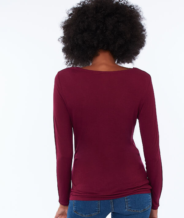 T-shirt manche longue col v anemone.