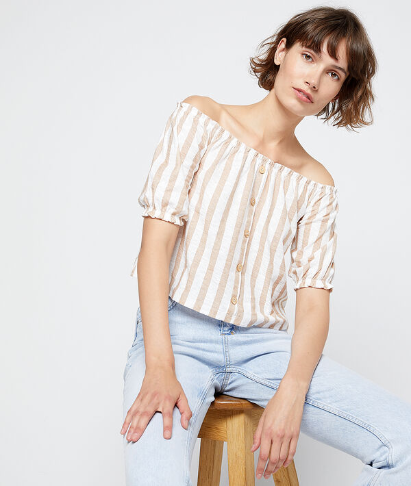 Top bustier boutonné en coton Top bustier boutonné en coton