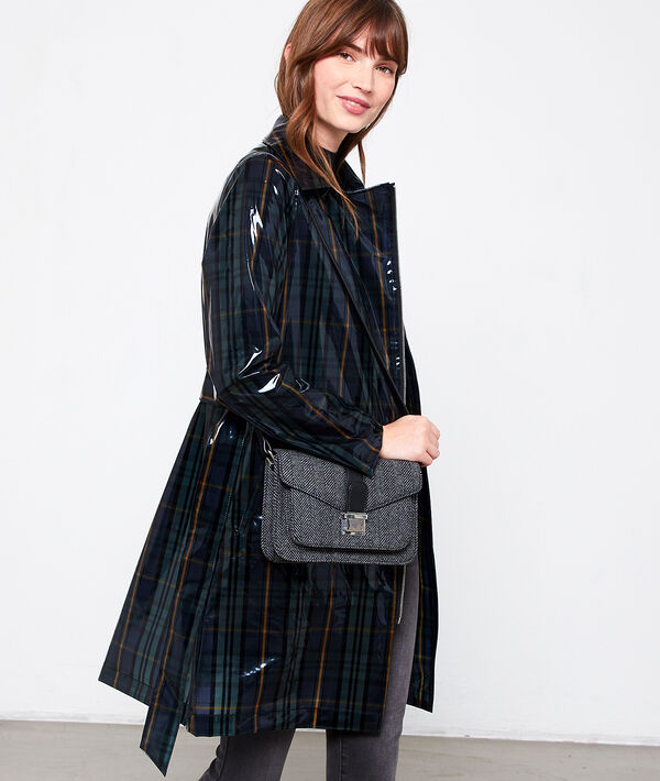 Sac cartable à imprimé jacquard anthracite.