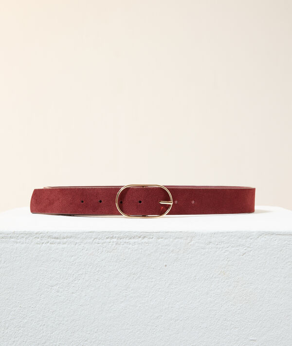 Ceinture boucle ronde en croûte de cuir Ceinture boucle ronde en croûte de cuir