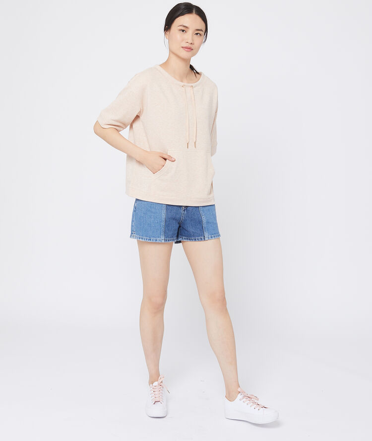 T-shirt effet sweat rose pale.
