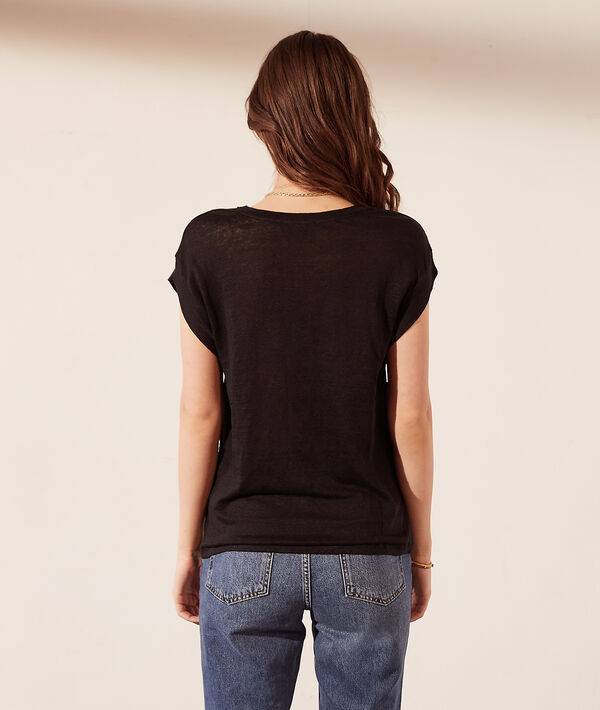 T-shirt col rond en lin T-shirt col rond en lin