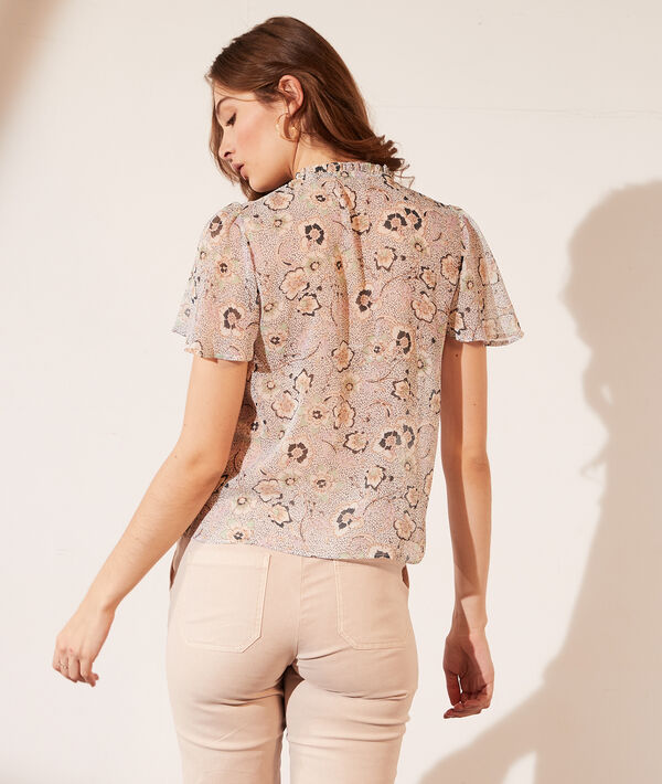 Blouse avec volants imprimé fleuri Blouse avec volants imprimé fleuri
