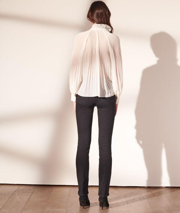 Blouse plissée, col à volants Blouse plissée, col à volants