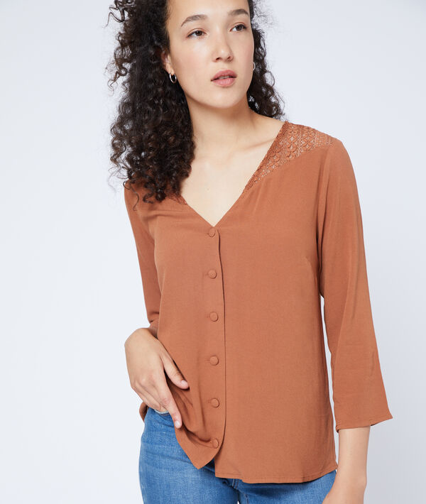 Blouse boutonnée à guipure Blouse boutonnée à guipure