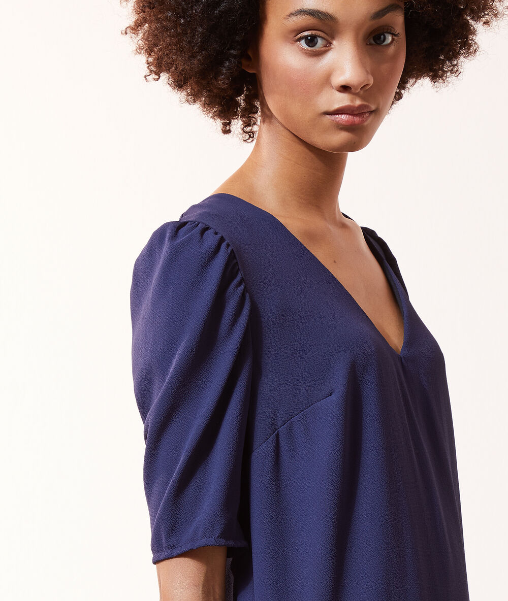 Robe droite 2 en 1 - brassière intégrée bleu marine.
