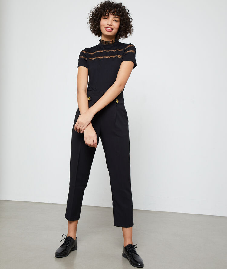 Pantalon carotte noir.