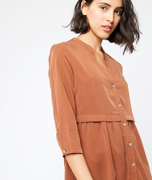 Robe chemise en tencel® savane.