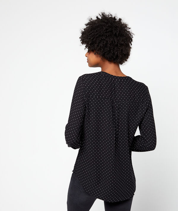 Blouse col tunisien à pois Blouse col tunisien à pois