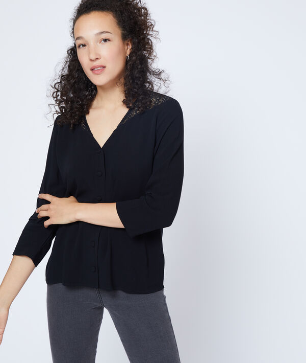 Blouse boutonnée à guipure Blouse boutonnée à guipure