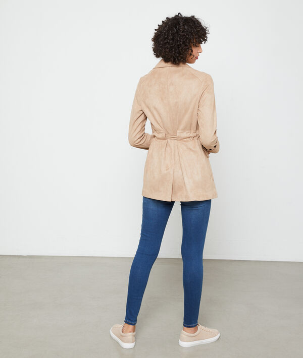 Trench court effet daim Trench court effet daim