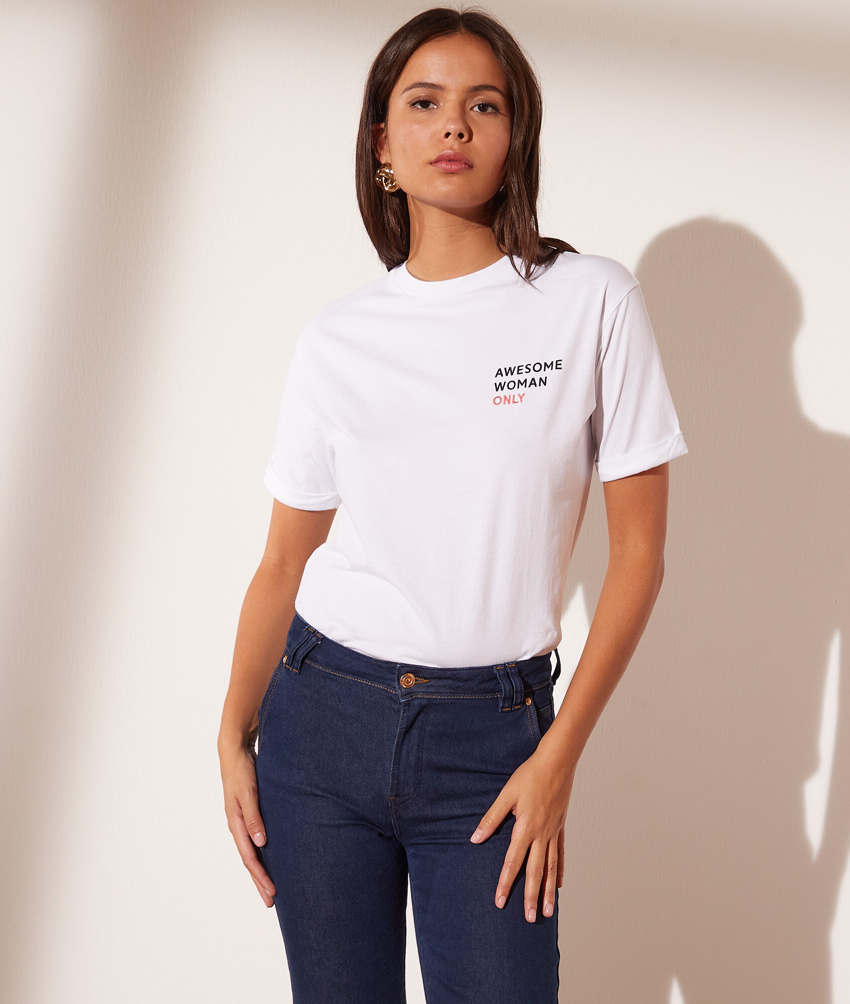 T-shirt manches courtes - Only - XS - Blanc - Femme - Etam