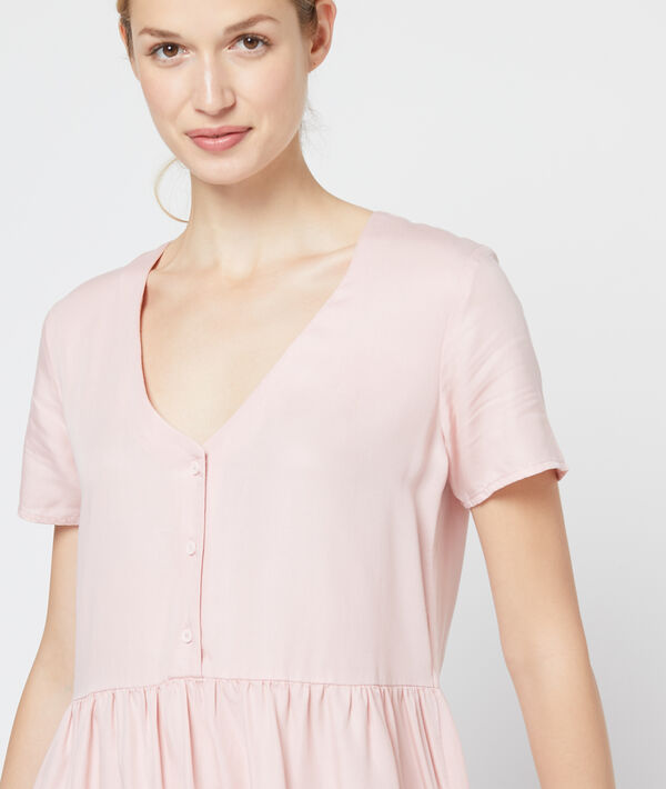 Robe évasée en tencel® rose pale.