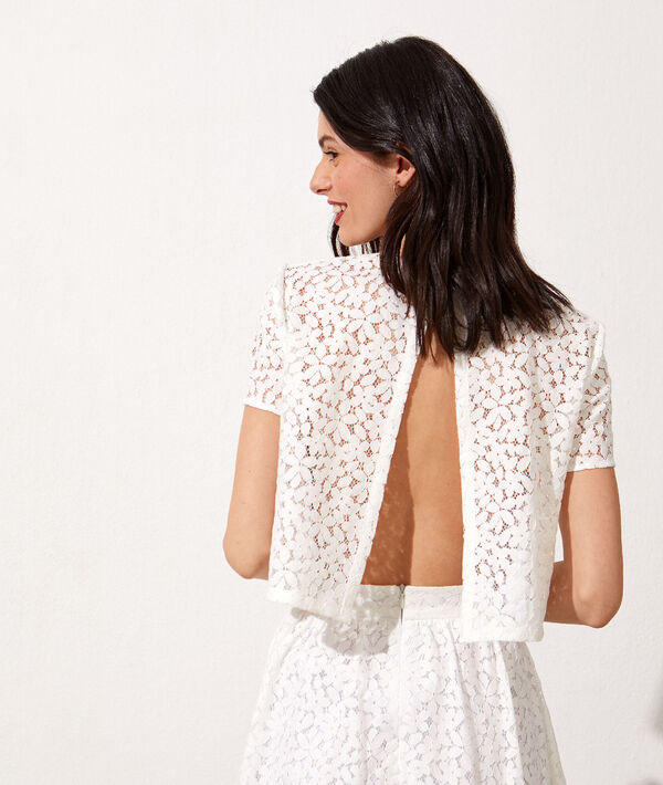 Crop top dos ouvert en dentelle Crop top dos ouvert en dentelle
