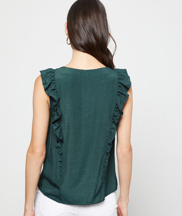 Blouse plumetis à volants Blouse plumetis à volants