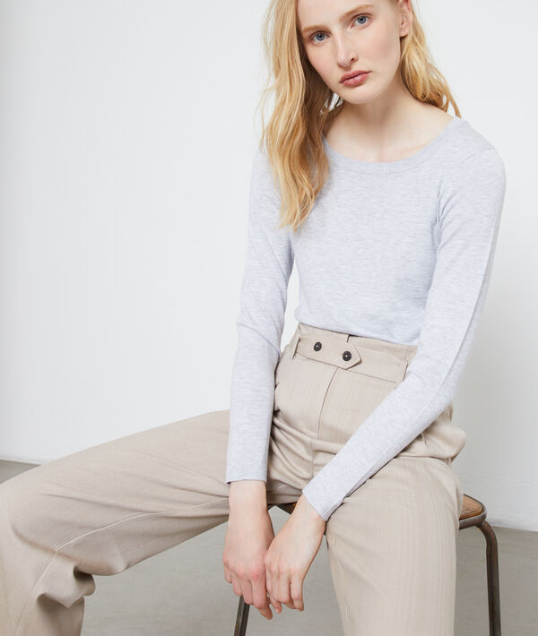 Pull col rond en maille fine Pull col rond en maille fine