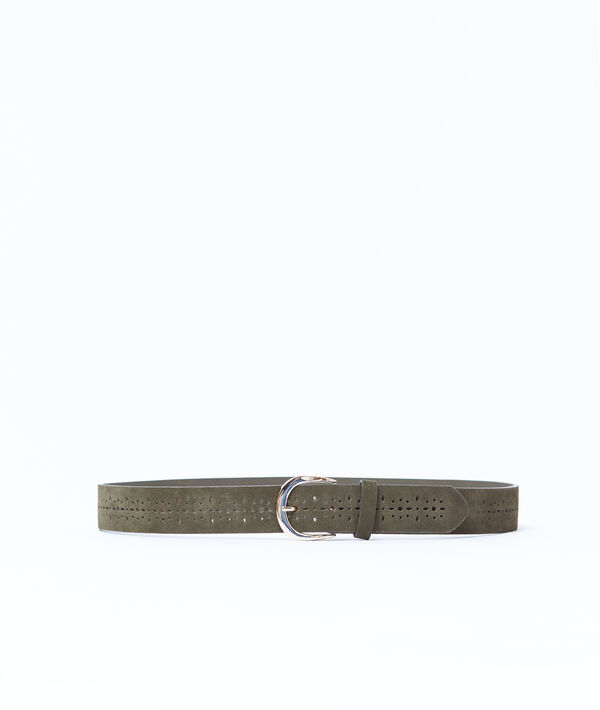 Ceinture perforée en croûte de cuir Ceinture perforée en croûte de cuir