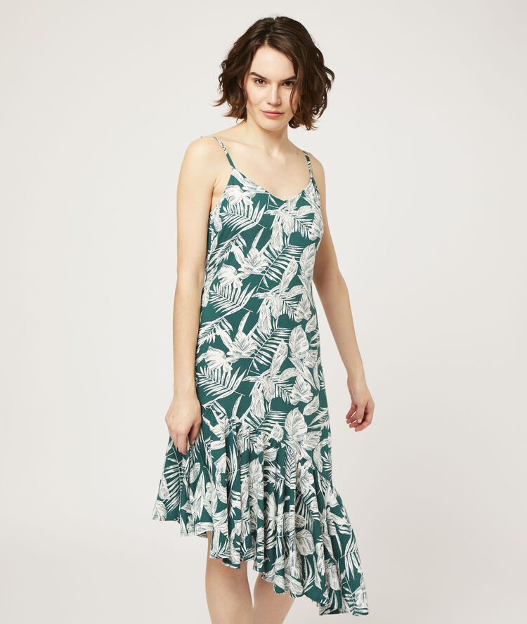 Robe longue asymétrique canard.