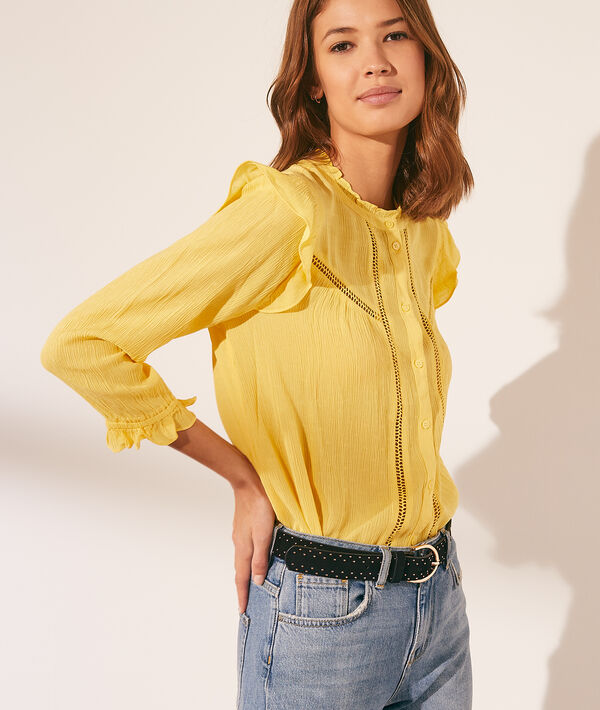Chemise à volants avec détails en dentelle Chemise à volants avec détails en dentelle