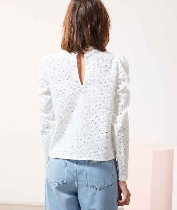 Blouse broderie anglaise, manches gigot Blouse broderie anglaise, manches gigot
