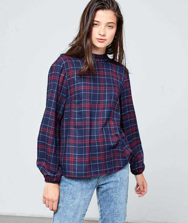 Blouse dos noué à carreaux Blouse dos noué à carreaux
