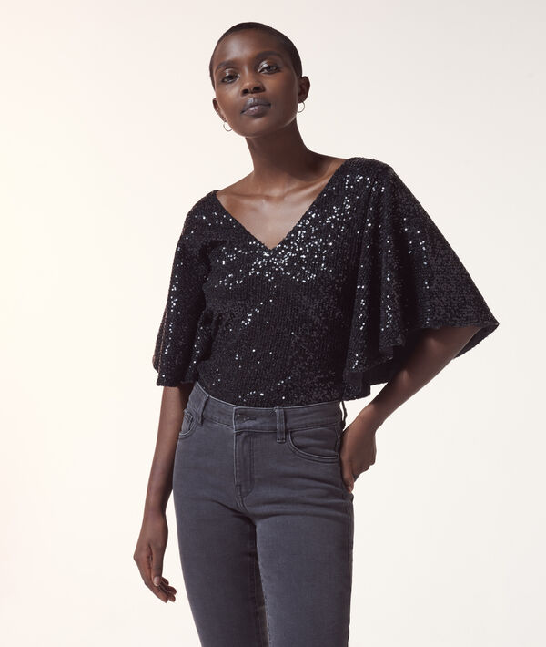 Body en sequins manches chauve-souris Body en sequins manches chauve-souris