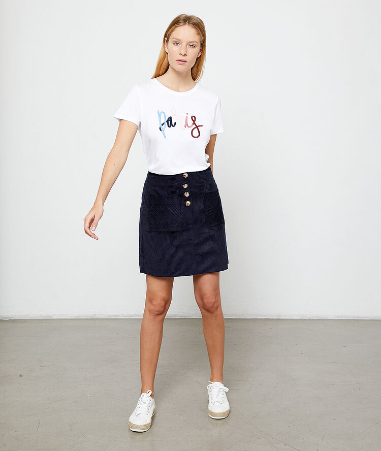 T-shirt "paris" à broderies blanc.
