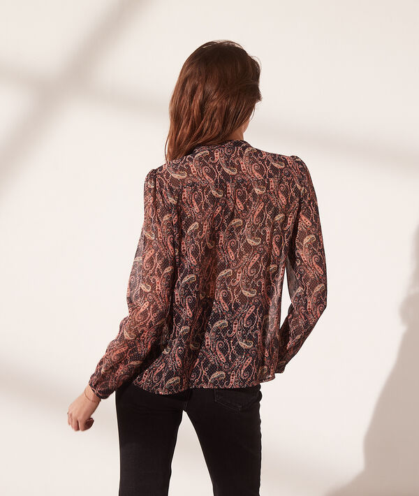 Chemise transparente imprimé cachemire Chemise transparente imprimé cachemire
