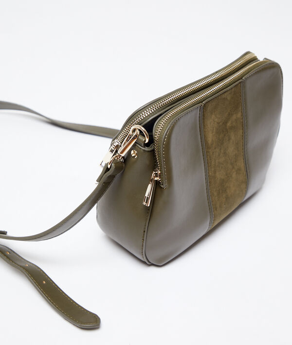 Sac besace à bande effet daim Sac besace à bande effet daim