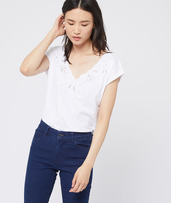 T-shirt décolleté brodé T-shirt décolleté brodé