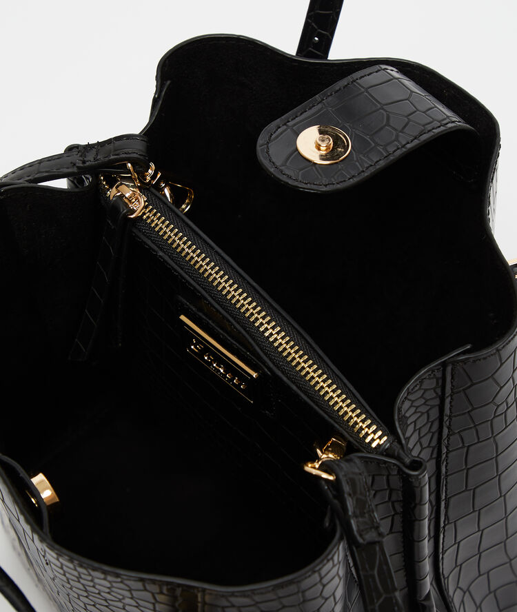 Sac cabas effet croco noir.