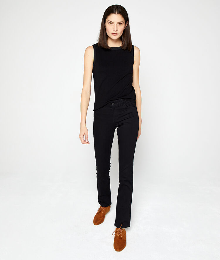 Top en maille fine noir.
