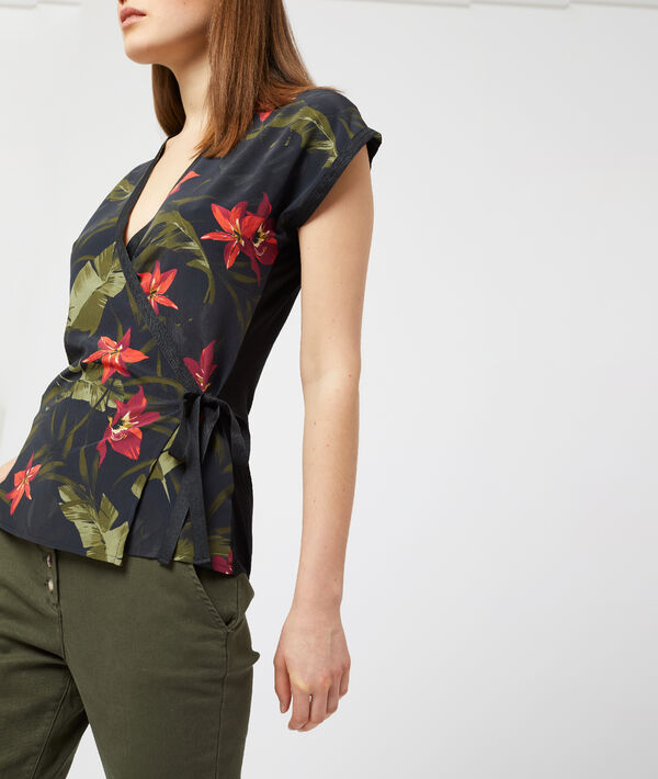 Top cache cœur noué à imprimé floral Top cache cœur noué à imprimé floral