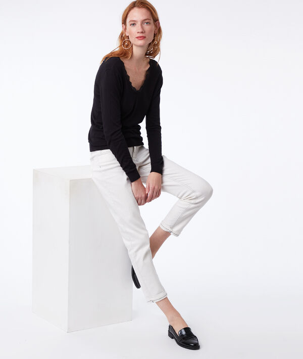Pull dos décolleté guipure Pull dos décolleté guipure