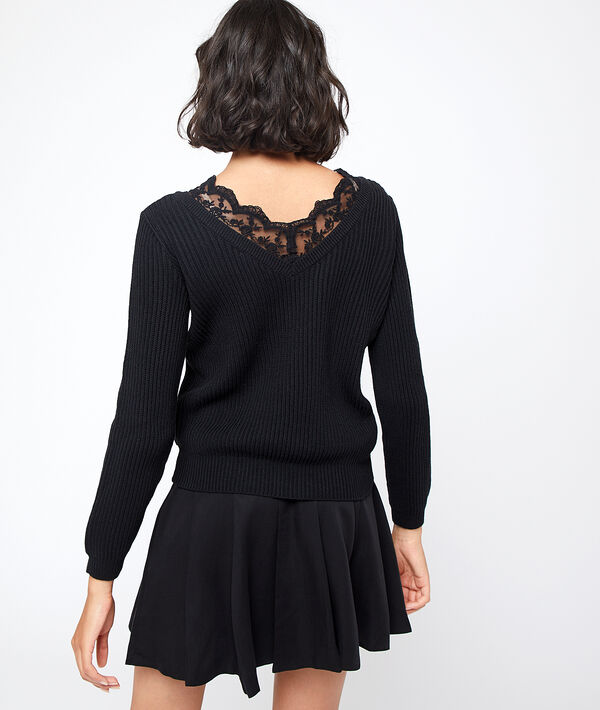 Pull dos décolleté dentelle Pull dos décolleté dentelle