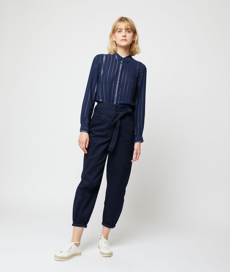 Pantalon paperbag marine.