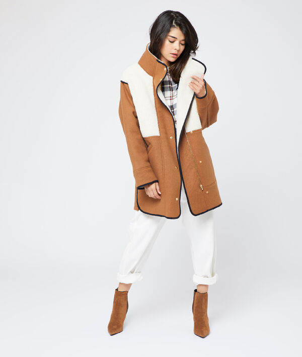 Manteau à effet peau lainée Manteau à effet peau lainée