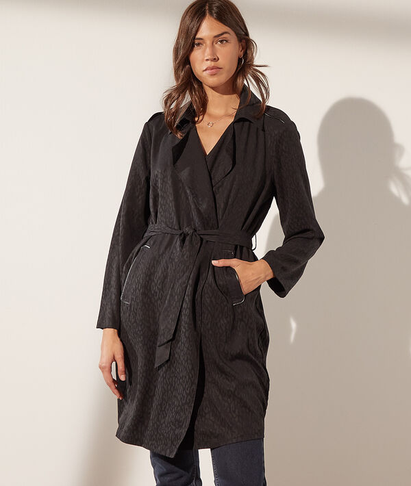 Trench avec ceinture imprimé léopard Trench avec ceinture imprimé léopard