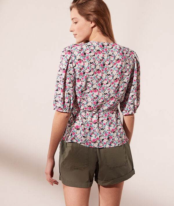Top cache-cœur imprimé fleuri Top cache-cœur imprimé fleuri